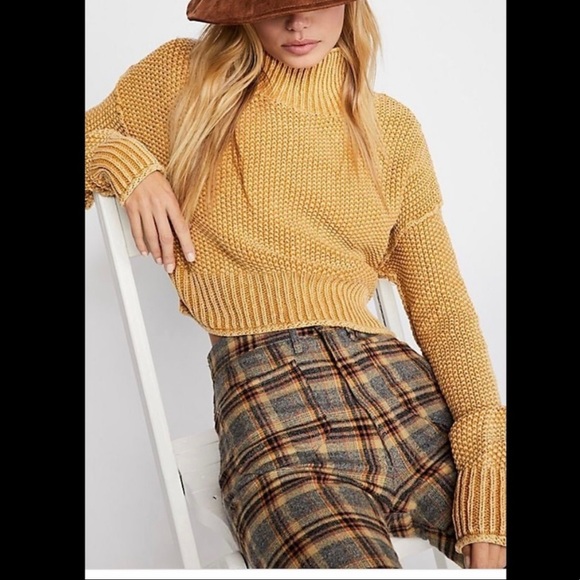 Free People Sweaters - Free People Seedling Mock Neck Cropped Sweater XS